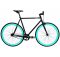 6KU Fixie Cykel - Sort med turkis hjul